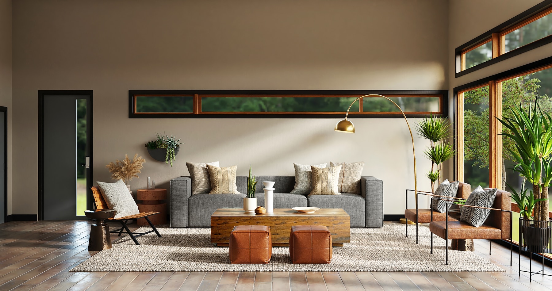 Elegant wallpapered Palm City-inspired interior